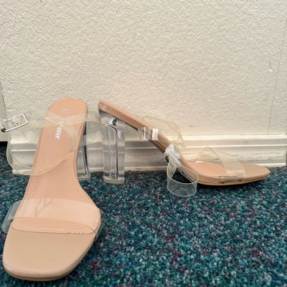 Clear Heeled Sandal- never worn